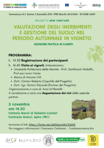 New Vineyard evento 3 novembre